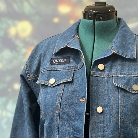 Upcycled Queen Denim Jacket | Size M | Wembley Stadium Freddie Mercury Rework - Picture 3 of 4
